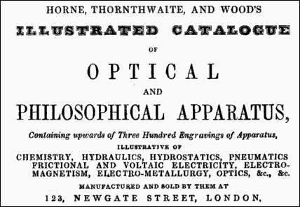 Horn hornthwaite and Wood advertisement 1845